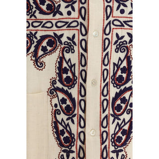 Beige Silk Pattern Shirt