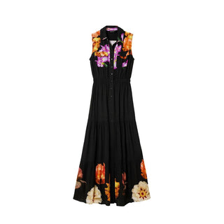 Vestido casual de viscosa negro