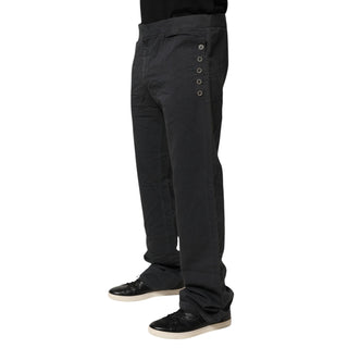 Black Straight Fit Mid Waist Denim Trouser Jeans