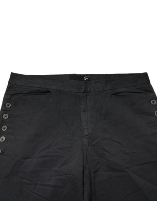 Black Straight Fit Mid Waist Denim Trouser Jeans
