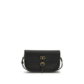 Bolso de hombro Bos Taurus de piel de becerro negra