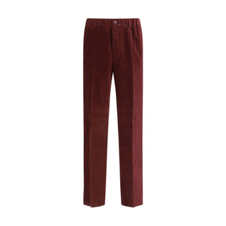 Bordeauxrote lässige Baumwollhose