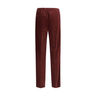 Bordeauxrote lässige Baumwollhose