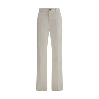 Jeans de algodón blanco de pierna recta