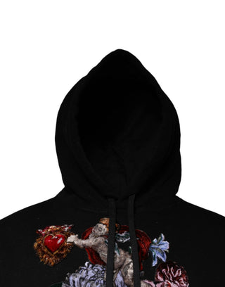 Sudadera con capucha negra Paradiso para hombre