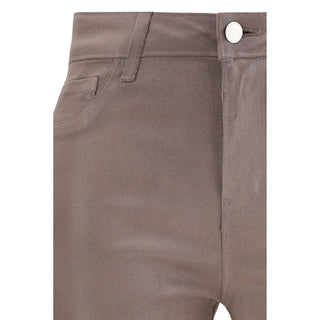Beige Cotton High-Waisted Jean