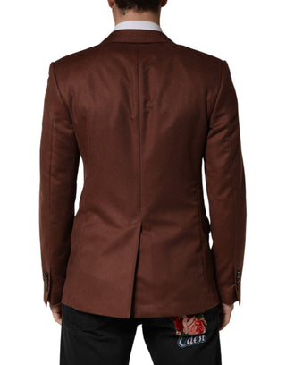 Blazer de cachemira marrón de un solo botón