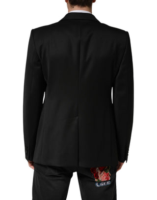 Blazer chaqueta negra de lana de un solo botón