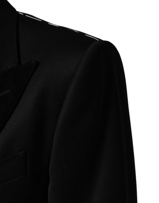Blazer chaqueta negra de lana de un solo botón