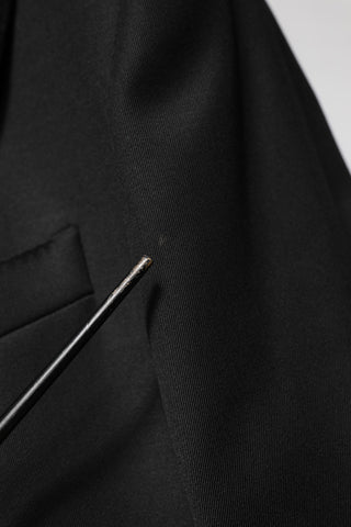 Blazer chaqueta negra de lana de un solo botón