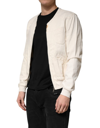 Off-white Baumwolle Full Zip Denim Blouson Jacke für Herren