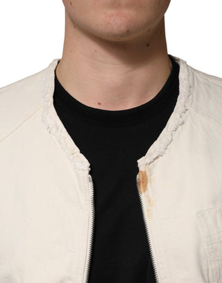 Off-White Baumwolle Full Zip Jeans Blouson Jacke für Herren