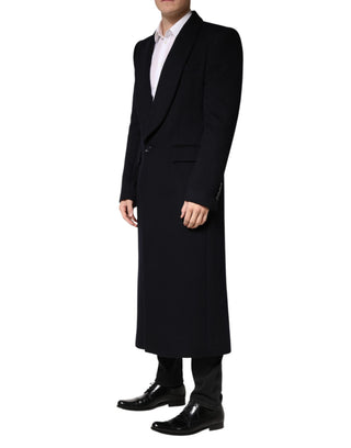 Schwarze einreihige Trenchcoat-Jacke