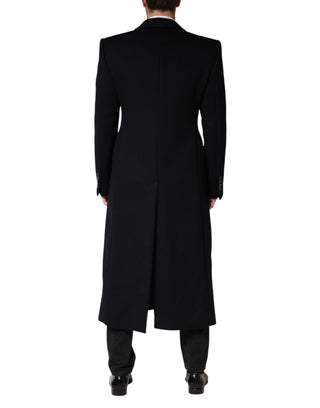 Schwarze einreihige Trenchcoat-Jacke
