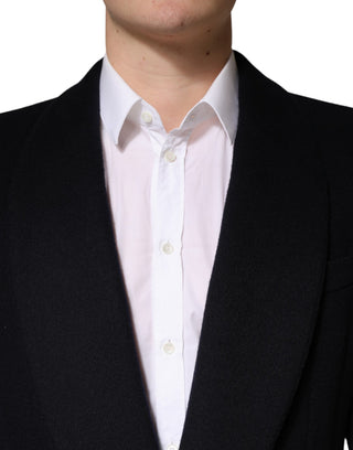 Schwarze einreihige Trenchcoat-Jacke