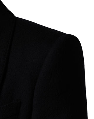 Schwarze einreihige Trenchcoat-Jacke
