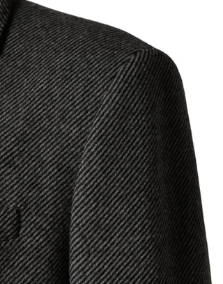 Gray Single Breasted Men Trench Coat Jacket