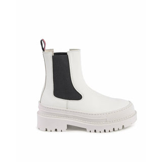 Botines de cuero blanco