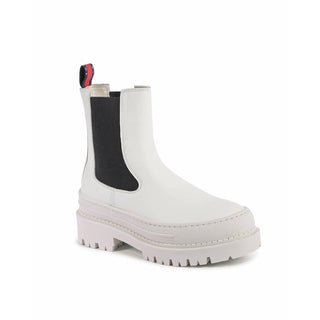 Botines de cuero blanco