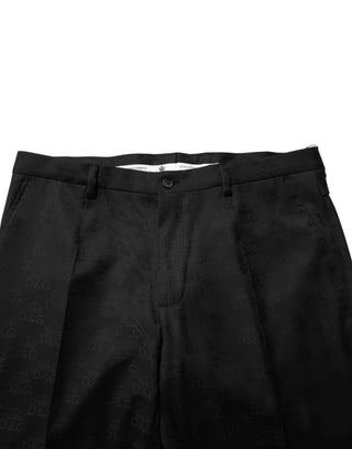Schwarze, schmale Anzughose aus Wolle