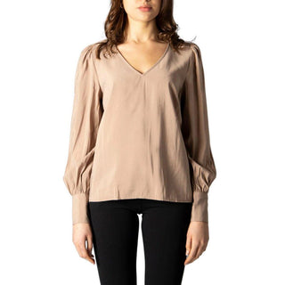 Beige Seidenbluse