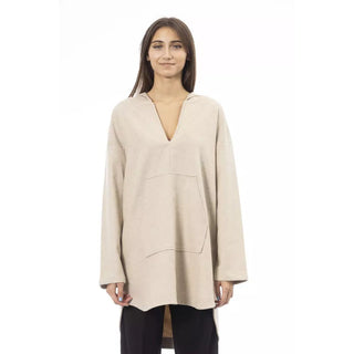 Sudadera con capucha de lana beige