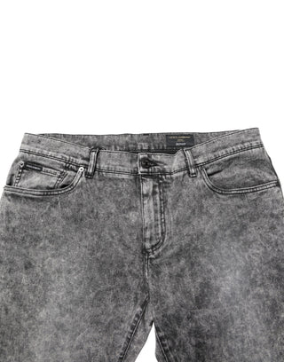 Graue gerade geschnittene Jeans aus Baumwolle