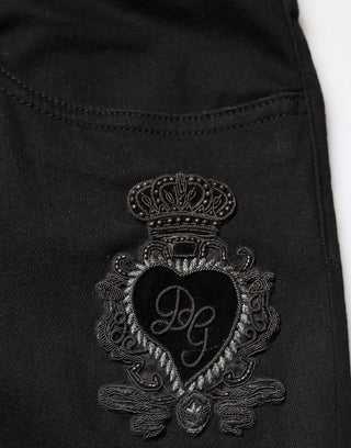 Schwarze Sacred Heart Skinny Jeans für Herren