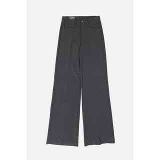 Gray Polyester Casual Pants