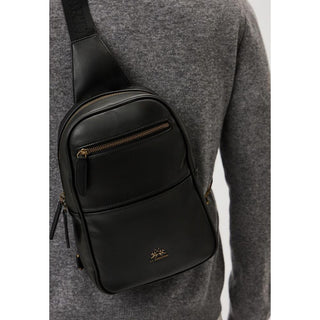Black Polyethylene Crossbody Bag