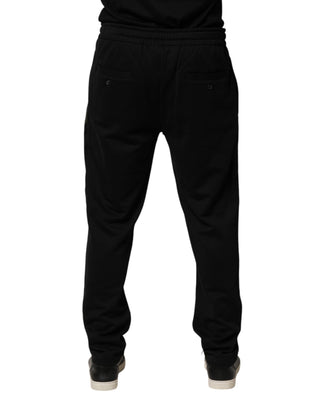 Pantalones jogger ajustados de algodón negro con logo