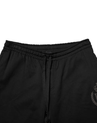 Pantalones jogger ajustados de algodón negro con logo