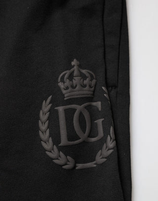 Pantalones jogger ajustados de algodón negro con logo