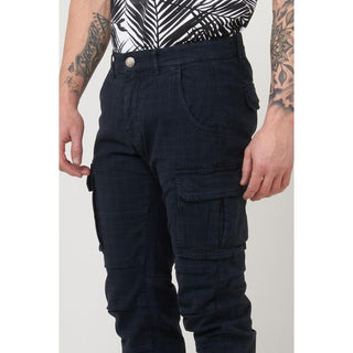 Blaue Cargo-Hose aus Baumwolle