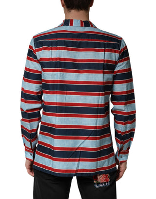 Camisa para hombre de algodón con rayas multicolor y botones