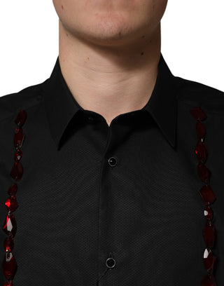 Black Crystal GOLD Elegantes Baumwollhemd