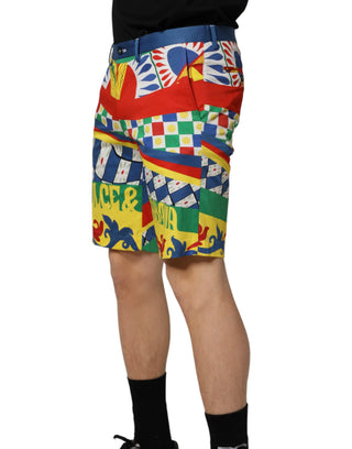 Bermudashorts für Herren mit mehrfarbigem Carretto-Print