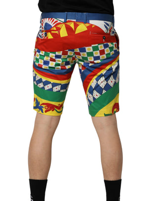 Bermudashorts für Herren mit mehrfarbigem Carretto-Print