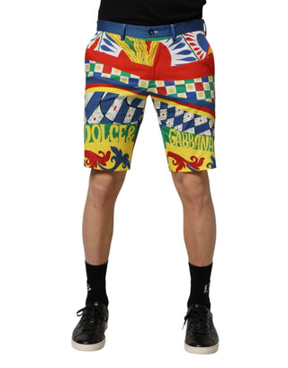 Bermudashorts für Herren mit mehrfarbigem Carretto-Print