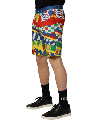 Bermudashorts für Herren mit mehrfarbigem Carretto-Print