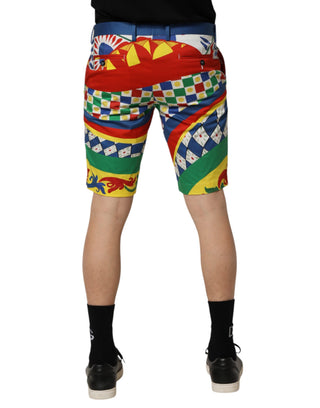 Bermudashorts für Herren mit mehrfarbigem Carretto-Print