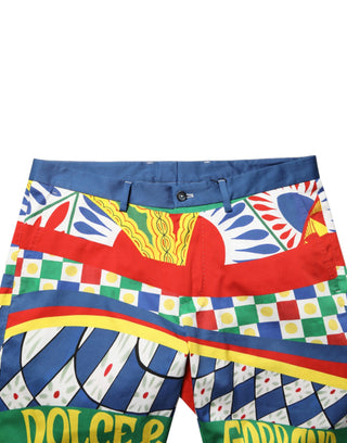 Bermudashorts für Herren mit mehrfarbigem Carretto-Print