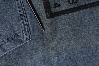 Blauer Baumwoll-Kapuzenpullover mit Logo