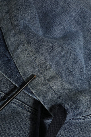 Blauer Baumwoll-Kapuzenpullover mit Logo
