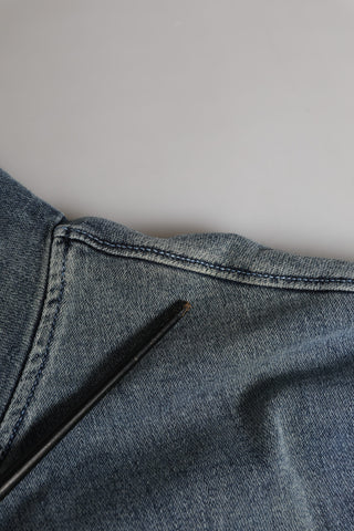 Blauer Baumwoll-Kapuzenpullover mit Logo