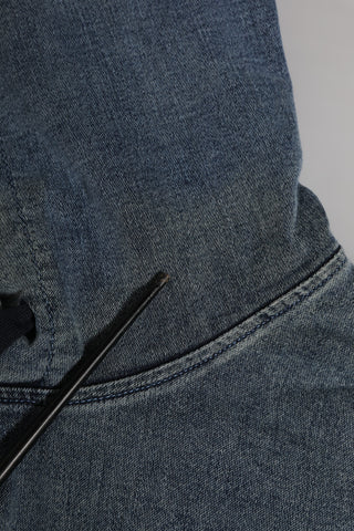 Blaues Kapuzen-Sweatshirt mit Baumwoll-Logo