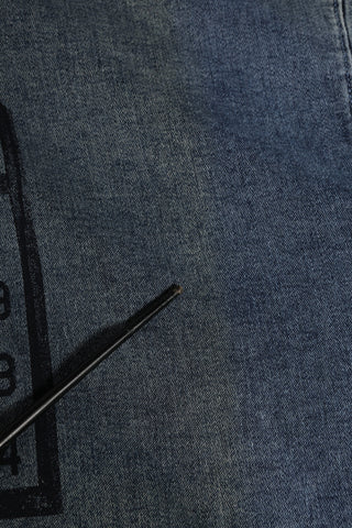 Blaues Kapuzen-Sweatshirt mit Baumwoll-Logo