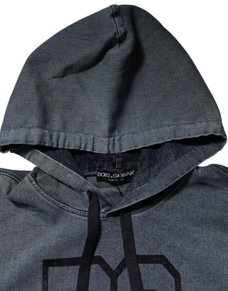 Blaues Kapuzen-Sweatshirt mit Baumwoll-Logo