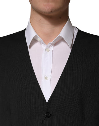 Black Wool Dress Men Formal Waistcoat Vest
