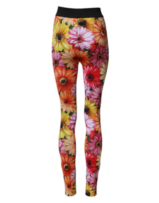 Multicolor Floral Leggings StretchWaist Pants